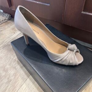 Ann Taylor Women's Cream Peep-Toe Heels